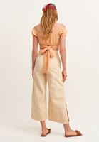 Bayan Kum Beji Nature Friendly Yırtmaçlı Wide-Leg Pantolon