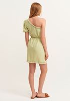 Bayan Yeşil Nature Friendly Tek Omuz Mini Elbise