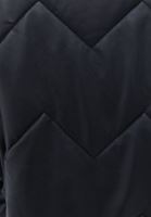 Bayan Siyah Kapüşonlu Vegan Deri Mont 