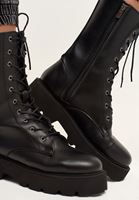 Bayan Siyah Vegan Deri Uzun Postal