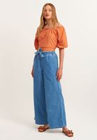 Bayan Mavi Ultra High Rise Wide-Leg Pantolon