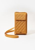 Bayan Sarı Cüzdan Detaylı Telefon Çantası