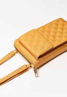 Bayan Sarı Cüzdan Detaylı Telefon Çantası