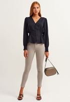 Bayan Siyah Romantik Gipeli Bluz ( MODAL )