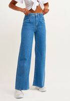 Bayan Mavi Wide-Leg Denim Pantolon