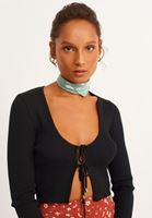 Bayan Yeşil Desenli Mini Fular