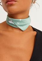 Bayan Yeşil Desenli Mini Fular