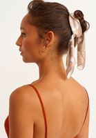 Bayan Krem Desenli Mini Fular