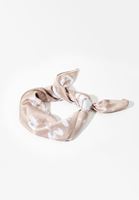 Bayan Krem Desenli Mini Fular