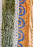 Bayan Turuncu Desenli Kimono