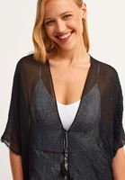 Bayan Siyah Basic Kimono