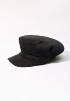 Bayan Siyah Kadife Dokulu Cap Şapka