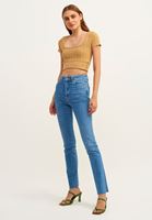 Bayan Mavi Slim-Fit Denim Pantolon