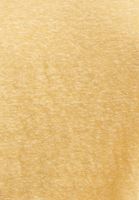 Bayan Sarı Yırtmaç Detaylı V Yaka Tişört