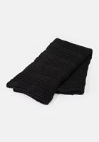 Bayan Siyah Kalın Örgü Atkı