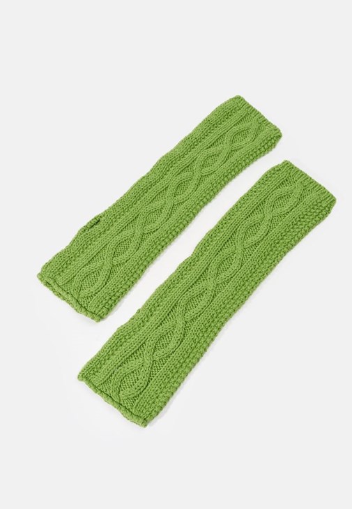 Yeşil Kalın Örgü Eldiven