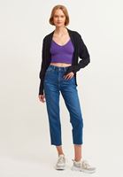 Bayan Mor Dikişsiz Crop Top