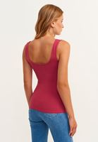Women Pink Flexible Square Neck Singlet