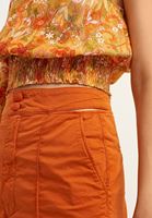 Women Brick Cotton Shorts with Waist Detail