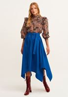 Bayan Çok Renkli Bohem Desenli Fırfırlı Bluz