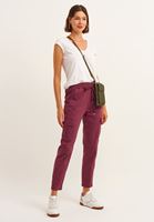 Bayan Bordo Casual Kargo Pantolon