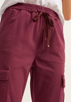 Bayan Bordo Casual Kargo Pantolon