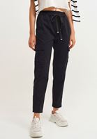 Bayan Siyah Casual Kargo Pantolon