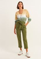 Bayan Yeşil Straight-Fit Kargo Pantolon