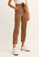 Bayan Kahverengi Straight-Fit Kargo Pantolon