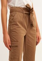 Bayan Kahverengi Straight-Fit Kargo Pantolon
