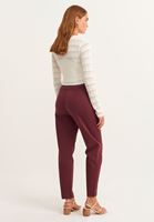 Bayan Bordo Carrot-Fit Kemerli Pantolon