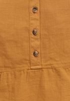 Bayan Koyu Bej Düğmeli Crop Bluz