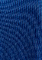 Bayan Mavi Düğmeli Crop Triko Hırka