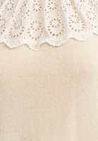 Bayan Bej Dantel Detaylı Triko Kazak