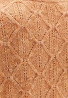 Bayan Turuncu Fırfır Detaylı Ajurlu Triko Kazak