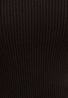 Bayan Siyah Flare Kollu High-Neck Triko