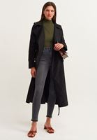 Bayan Yeşil Flare Kollu High-Neck Triko