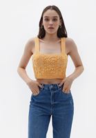 Örgü Detaylı Askılı Crop ve Straight Pantolon  