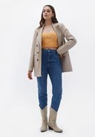 Örgü Detaylı Askılı Crop ve Straight Pantolon  