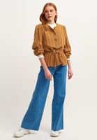 Bayan Kahverengi Zero-Neck Örgü Hırka