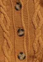 Bayan Kahverengi Zero-Neck Örgü Hırka