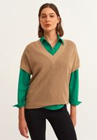 Bayan Kum Beji V Yaka Triko Süveter