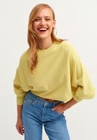 Bayan Sarı Oversize Crop Triko