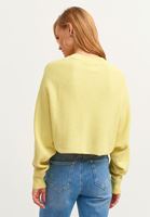 Bayan Sarı Oversize Crop Triko