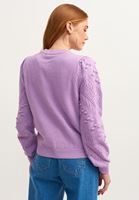 Bayan Mor Ponpon Detaylı Ajurlu Triko