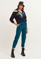 Bayan Mavi High-Rise Carrot Fit Pantolon