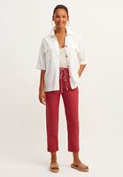 Bayan Bordo Carrot-Fit Bağcıklı Pantolon