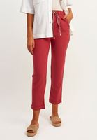 Bayan Bordo Carrot-Fit Bağcıklı Pantolon