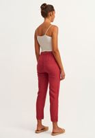 Bayan Bordo Carrot-Fit Bağcıklı Pantolon