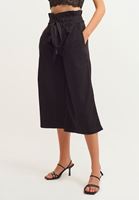 Bayan Siyah Kuşaklı Culotte Pantolon